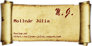 Mollnár Júlia névjegykártya